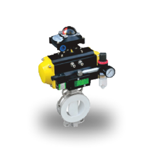Stainless Steel Four Fluoring Pneumatic Butterfly Valve