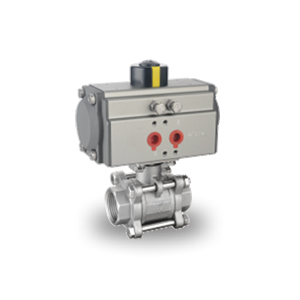 Pneumatic 3 P Type Threaded Ball Valve